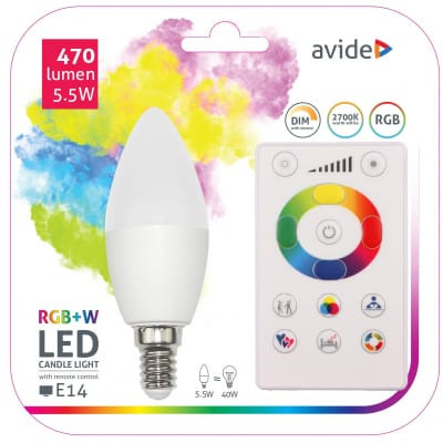 SMART LED sijalka E14 5.5W RGB+W 2700K z daljincem – slika 6