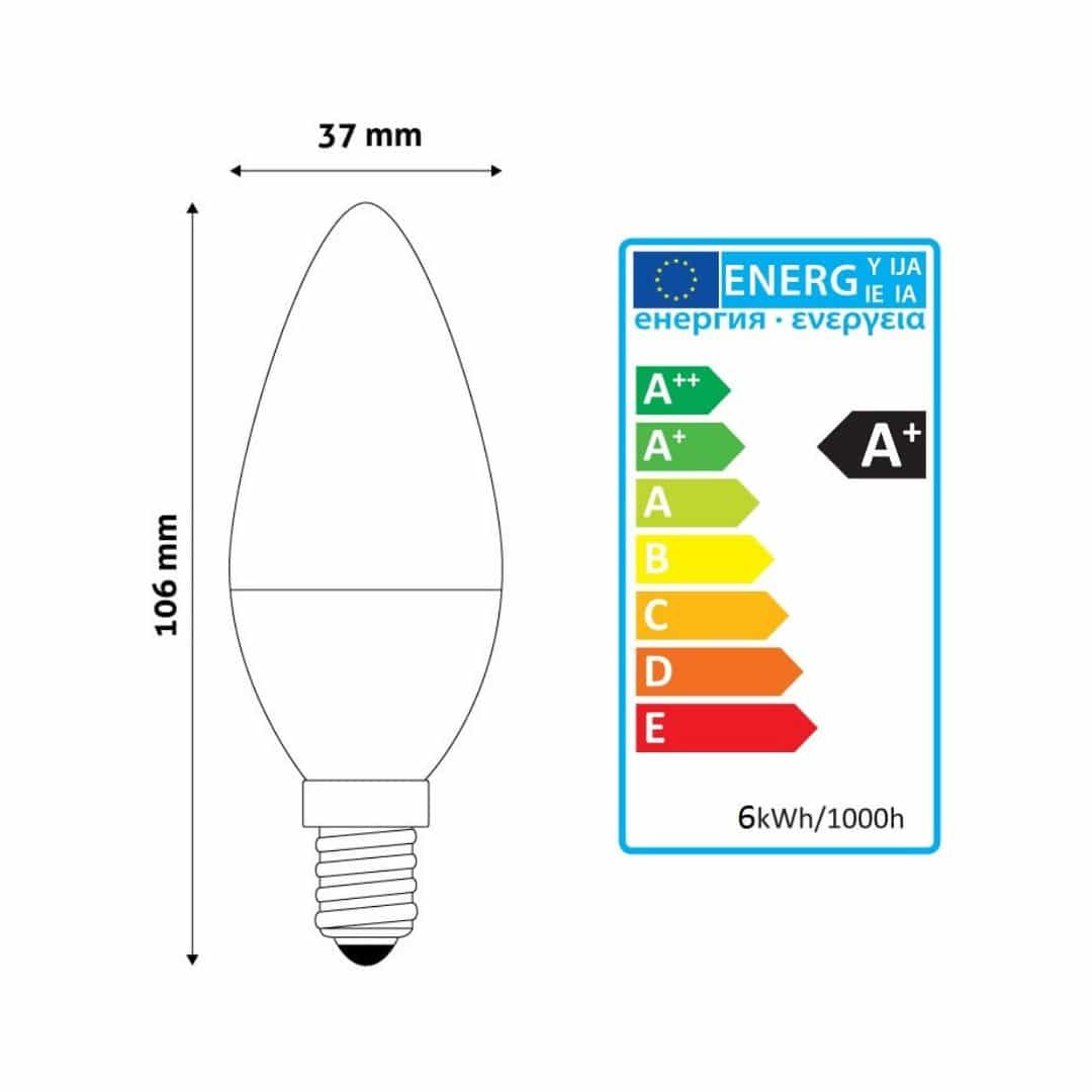 SMART LED sijalka E14 5.5W RGB+W 2700K z daljincem – slika 8