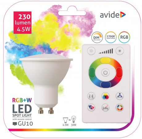SMART LED sijalka GU10 4.5W RGB+W 2700K z daljincem – slika 5