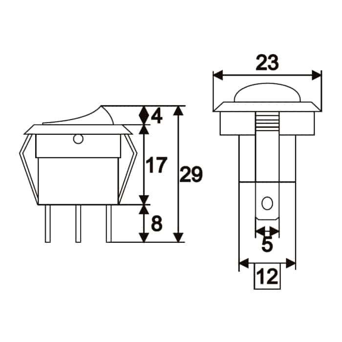 Preklopno stikalo OFF/ON 16A 12V DC rdeča LED