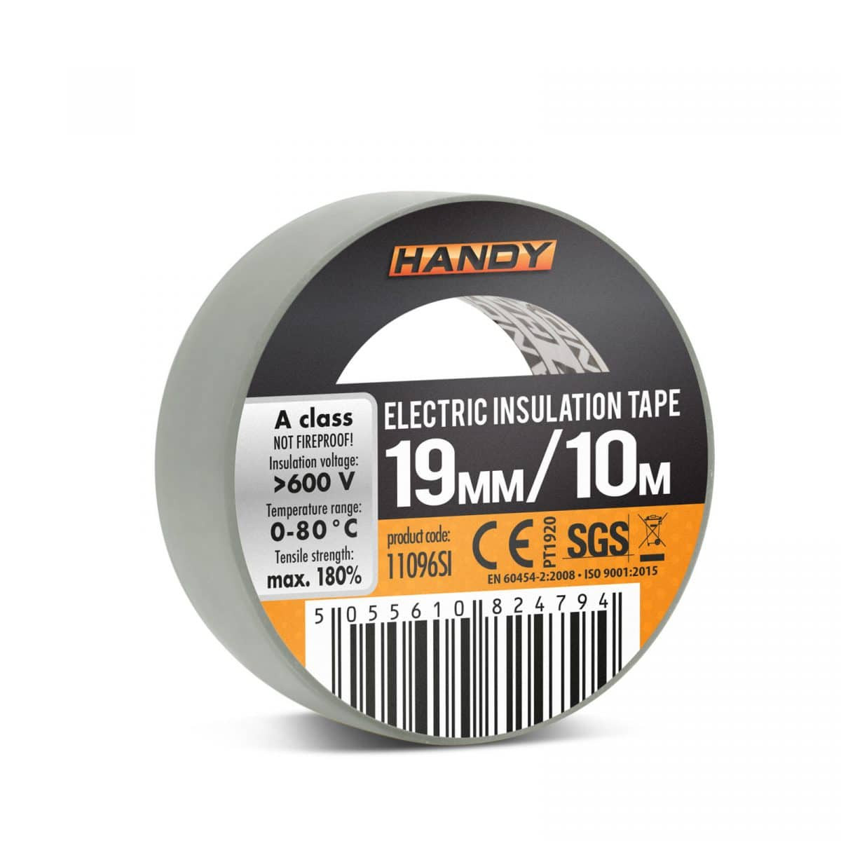 Izolacijski trak 19 mm 10 m srebrn