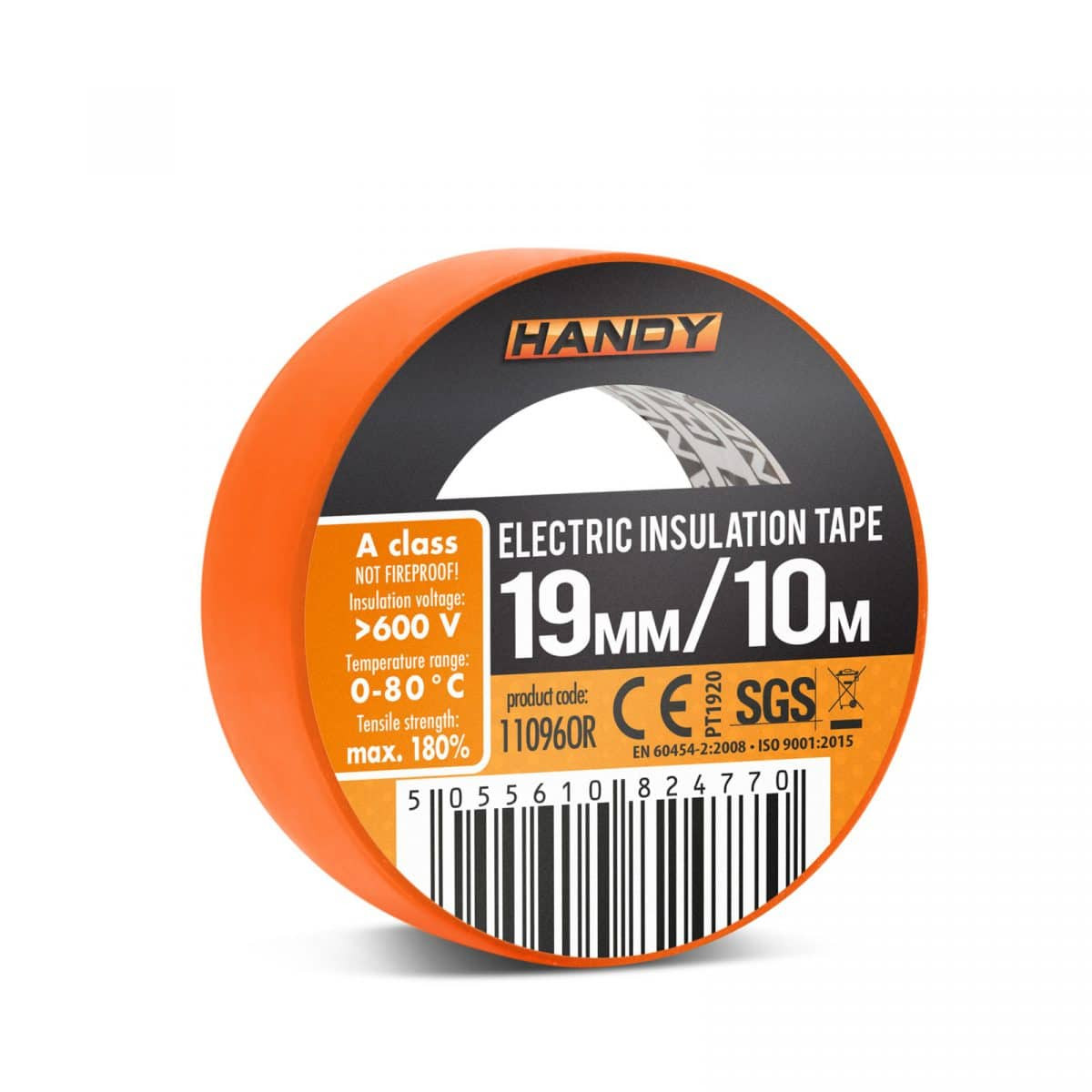Izolacijski trak 19 mm 10 m oranžen