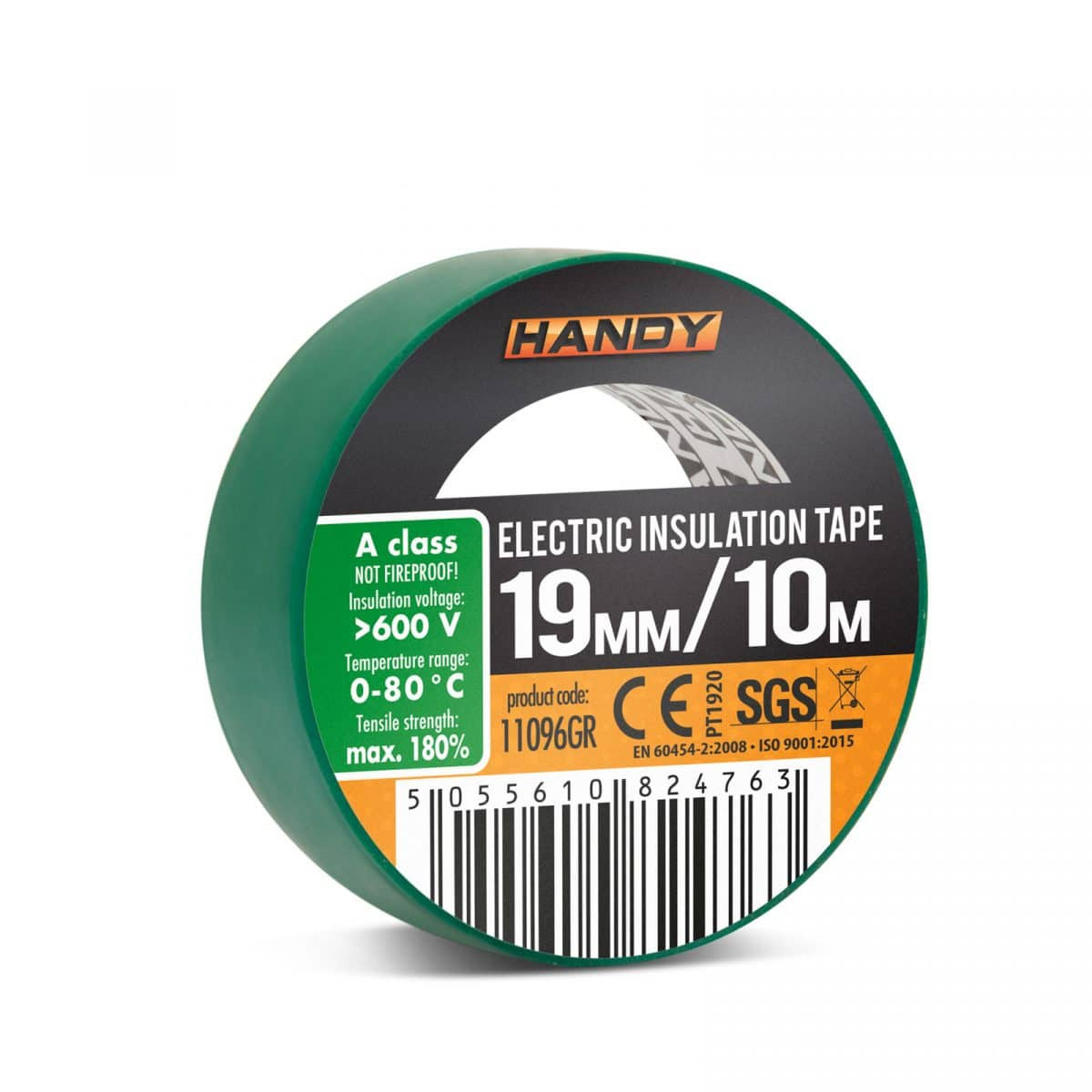 Izolacijski trak 19 mm 10 m zelen