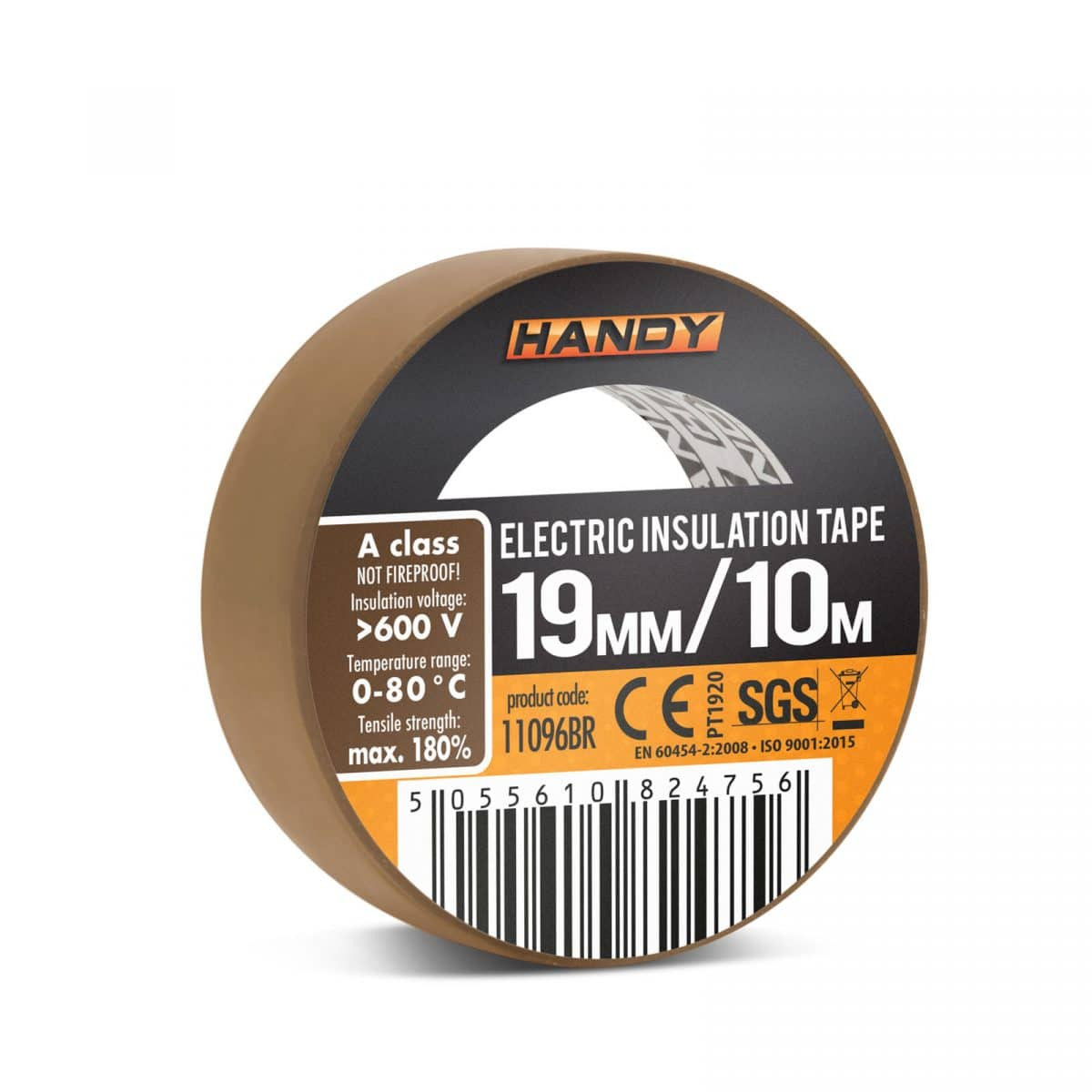 Izolacijski trak 19 mm 10 m rjav