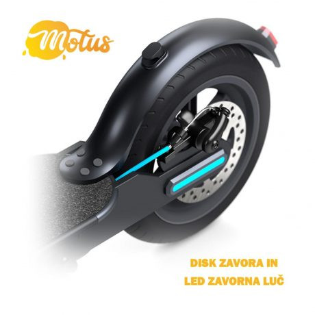 Električni skiro Motus Scooty 8.5 z velikimi kolesi, LCD LED zaslonom, tempomatom in disk zavoro 36V 7800 mAh do 25km/h črn