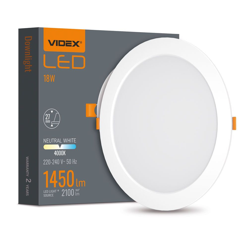 ALU vgradni LED panel okrogli 18W nevtralno beli 4000K