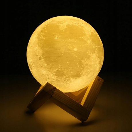 Namizna 3D USB LED polnilna svetilka luna 2700K-6500K s stikalom na dotik