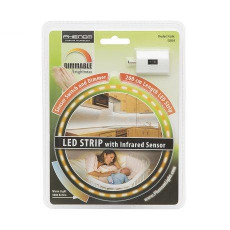 Komplet LED traku z IR senzorjem kraktega dosega z dimmerjem 3000K 2m