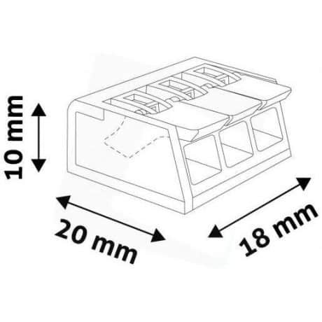 10x hitra sponka 3 pin 450V 32A 0.2-4mm2 trdi in mehki vodnik