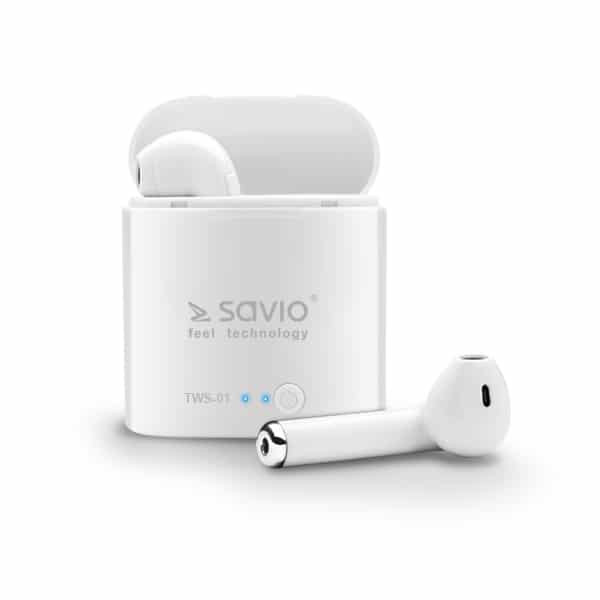 Brezžične bluetooth slušalke z mikrofonom in polnilno postajo TWS-01