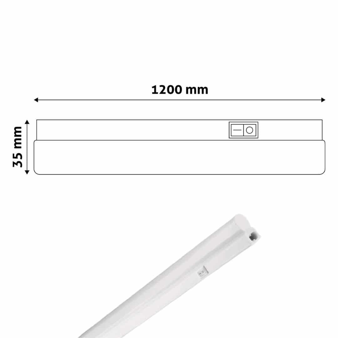 Integrirana podelementna T5 LED svetilka 14W 1180lm 120 cm PVC nevtralno bela 4000K