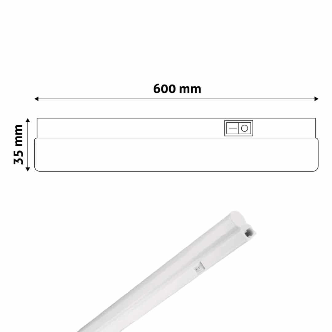Integrirana podelementna T5 LED svetilka 9W 60 cm PVC nevtralno bela 4000K