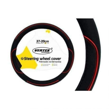 Prevleka za volan črna z rdečo črto M (37-39cm)