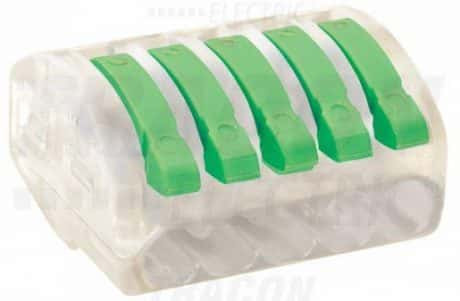 Hitra sponka brez vijakov odpiralna 0,75-4mm2 32A 400VAC x5 prozorna