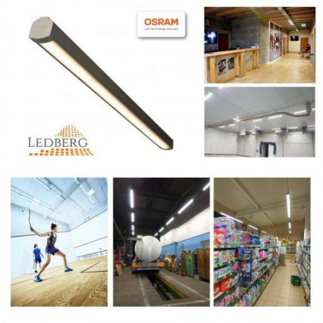 Premium LEDBERG OSRAM® stropna ALU LED svetilka AXION 300cm 100W 15000lm 3000K/4000K/5000K srebrna