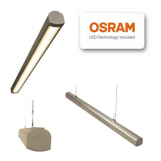 Premium LEDBERG OSRAM® stropna ALU LED svetilka AXION 300cm 100W 15000lm 3000K/4000K/5000K srebrna