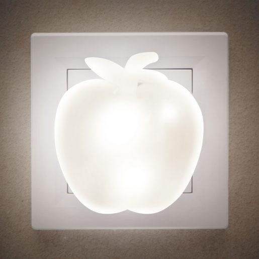 LED nočna lučka v obliki jabolka toplo bela za v vtičnico
