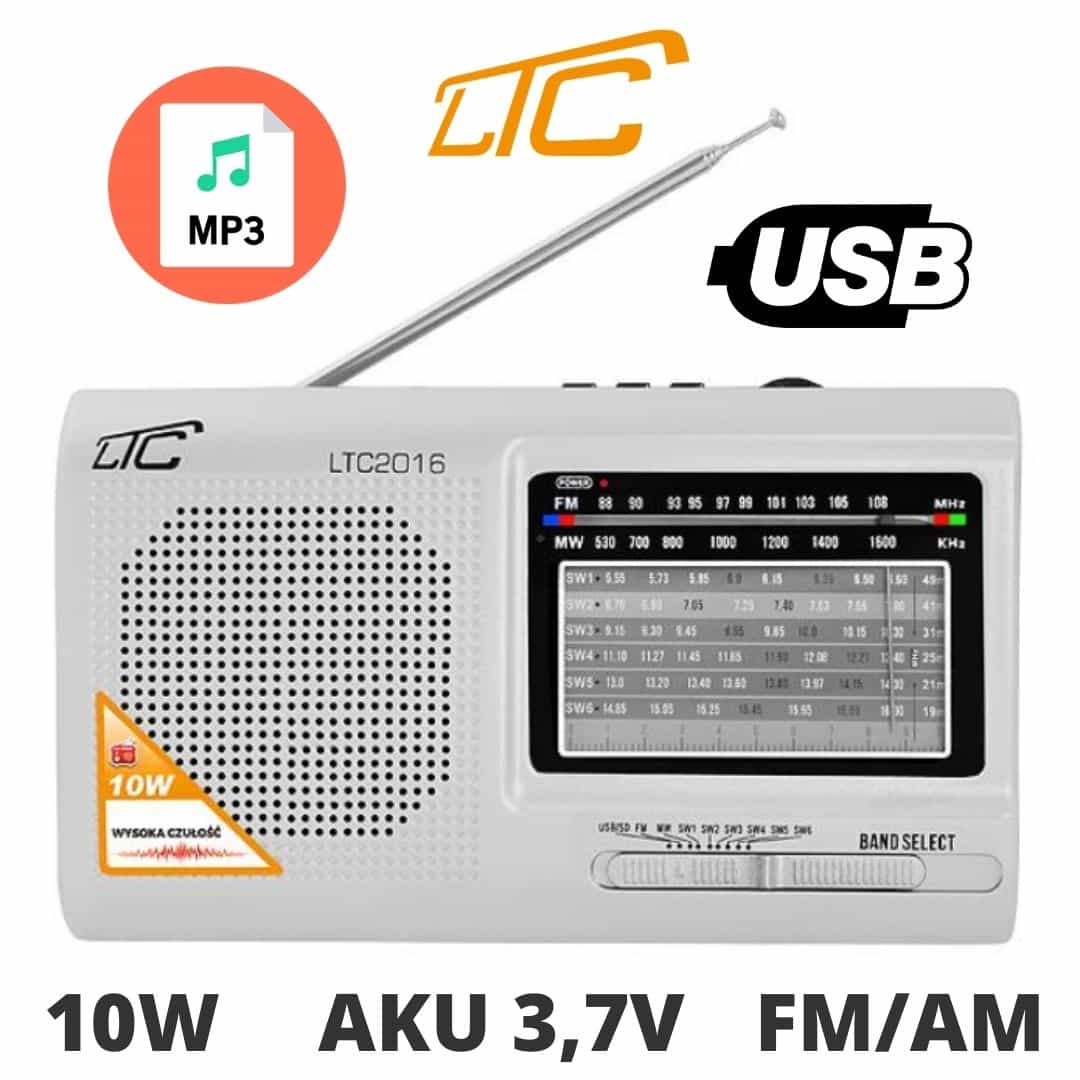 Prenosni radio z MP3 predvajalnikom USB / SD 10W z akumulatorjem 210 x 124 x 57 mm