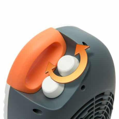 Dizajnerski termoventilator - kalorifer Vog&amp;Arths s termostatom 1800W/2000W črno oranžen