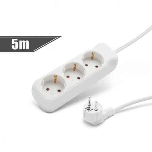 Podaljšek na 3 vtičnice 3x1,5mm 5m