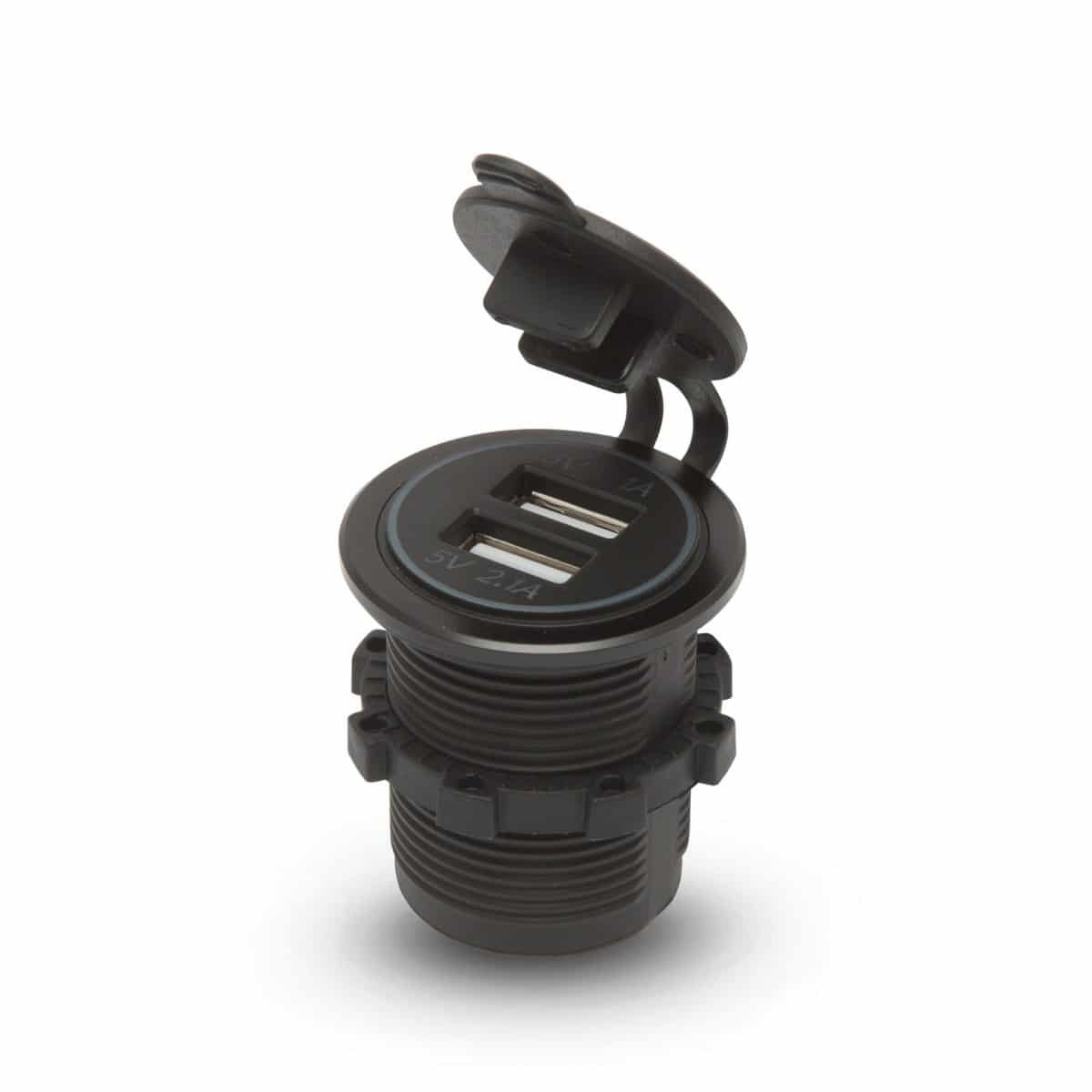 Vgradna USB vtičnica za zamenjavo avto vtičnice 12/24V modra