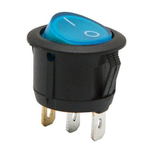 Preklopno vgradno stikalo 6A 250V ON-OFF modra osvetlitev