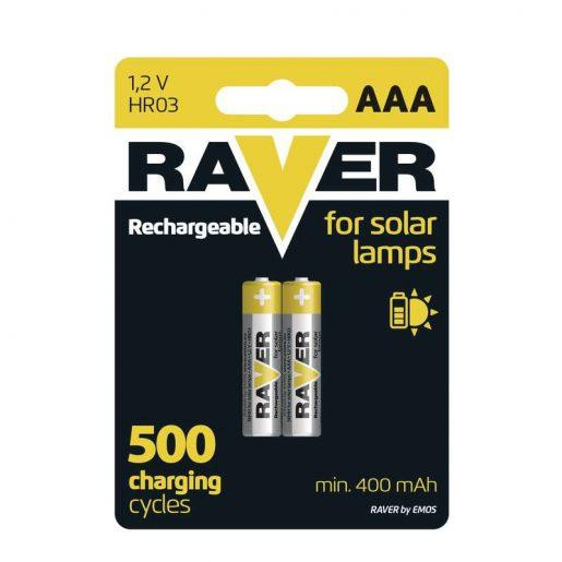 Rezervne baterije za solarne svetilke RAVER SOLAR AAA 400mAh 2 kosa