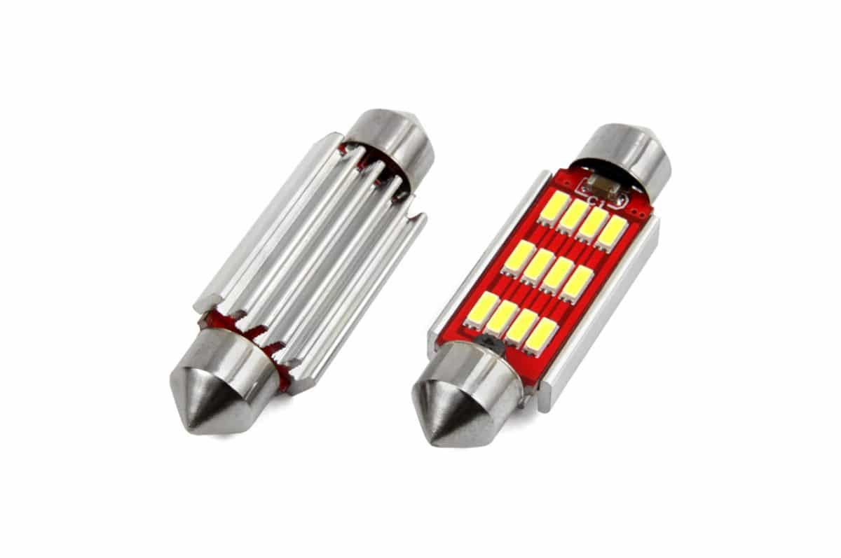 Avto LED sijalka C5W 41mm 12 SMD 4014 CANBUS 2,4W 12/24V 5000K 2 kosa