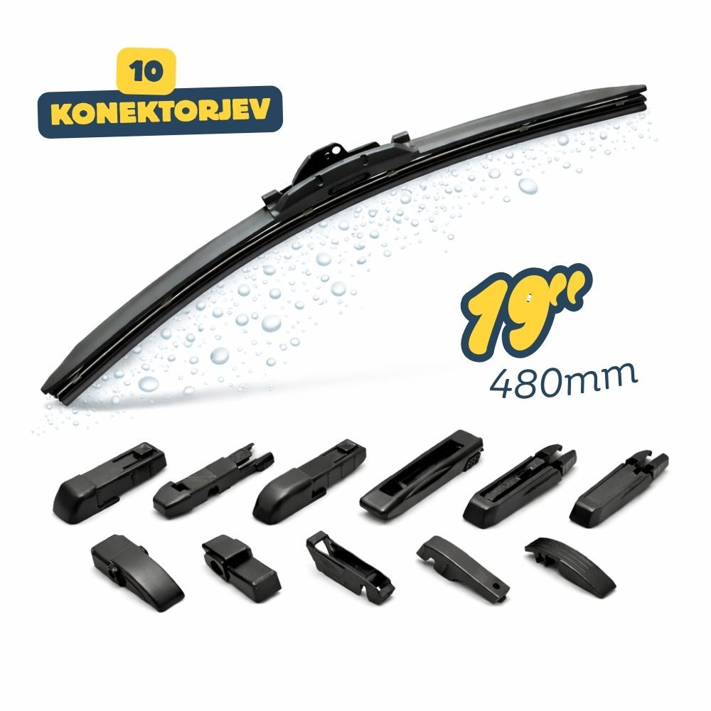 Univerzalna metlica brisalca 10 konektorjev 19" / 480 mm