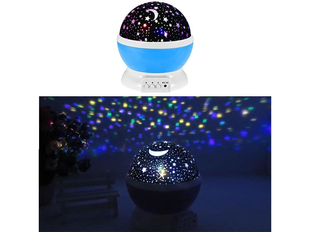 Otroška USB LED projektorska svetilka modra