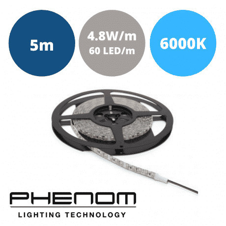 LED trak 4,8W/m 12V 60 LED/m IP20 hladno beli 6500K 5m