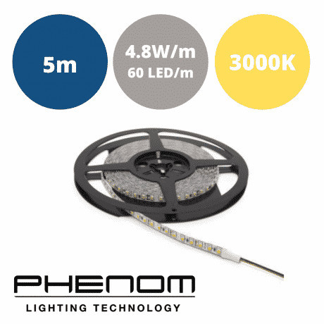 LED trak 4,8W/m 12V 60 LED/m IP20 toplo beli 2700K 5m