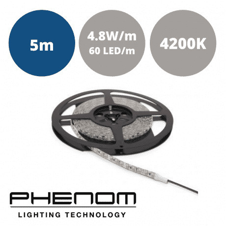 LED trak SMD 2835 4,8W/m 12V 300LED 300 LED IP20 4500K 5m