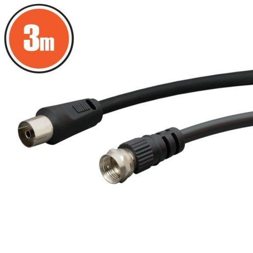 KOAX / TV kabel 3m moško - ženski črn
