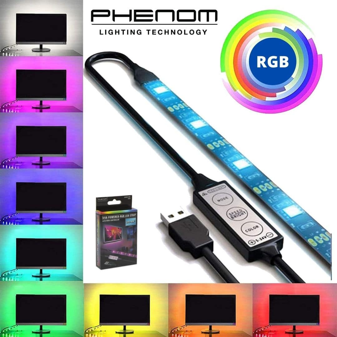 USB RGB LED trak z kontrolerjem 1m