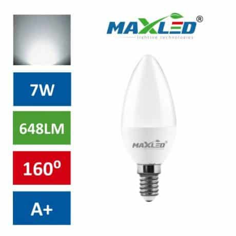 LED žarnica - sijalka E14 C30 7W (55W) C30 nevtralno bela 4500K