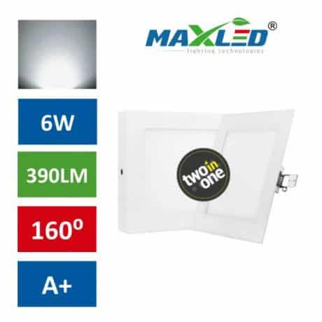 LED vgradna/nadgradna svetilka 2v1 6W kvadratna nevtralno bela