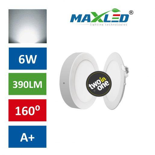 LED vgradna/nadgradna svetilka 2v1 6W okrogla nevtralno bela okrogla