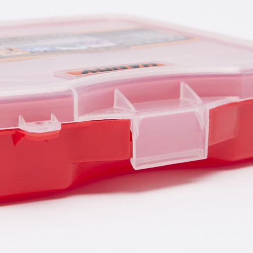 Plastični kovček s predalčki rdeč mali
