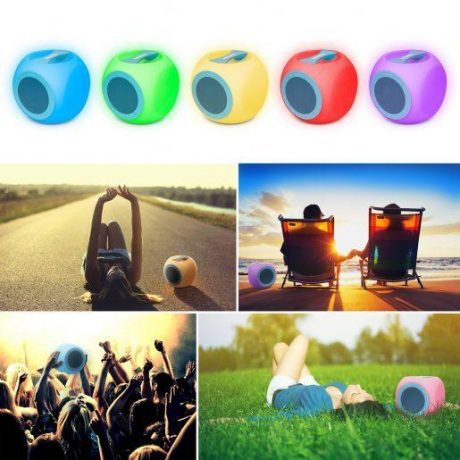 Vodotesen RGB bluetooth zvočnik M.N.C. Chill Cube 5W 20x20cm z daljincem iTunes® Google Play ™ – slika 7
