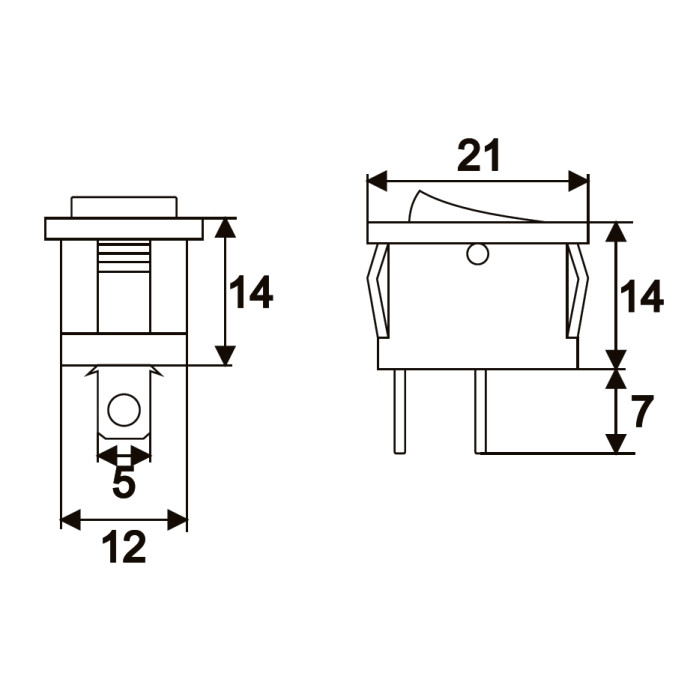 Stikalo vgradno 6A 250V