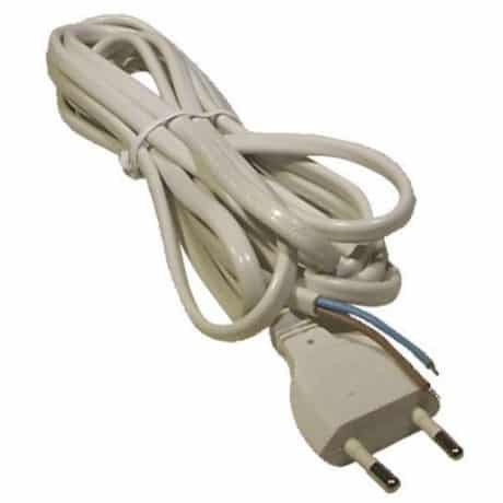 Priključna vrvica PVC 2×0,75mm 5m bela