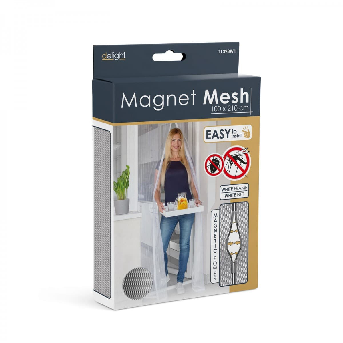 Magnetna mreža proti komarjem za vrata 100 x 210 cm bela