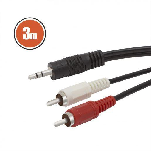 2 x RCA - 3,5mm jack 3m