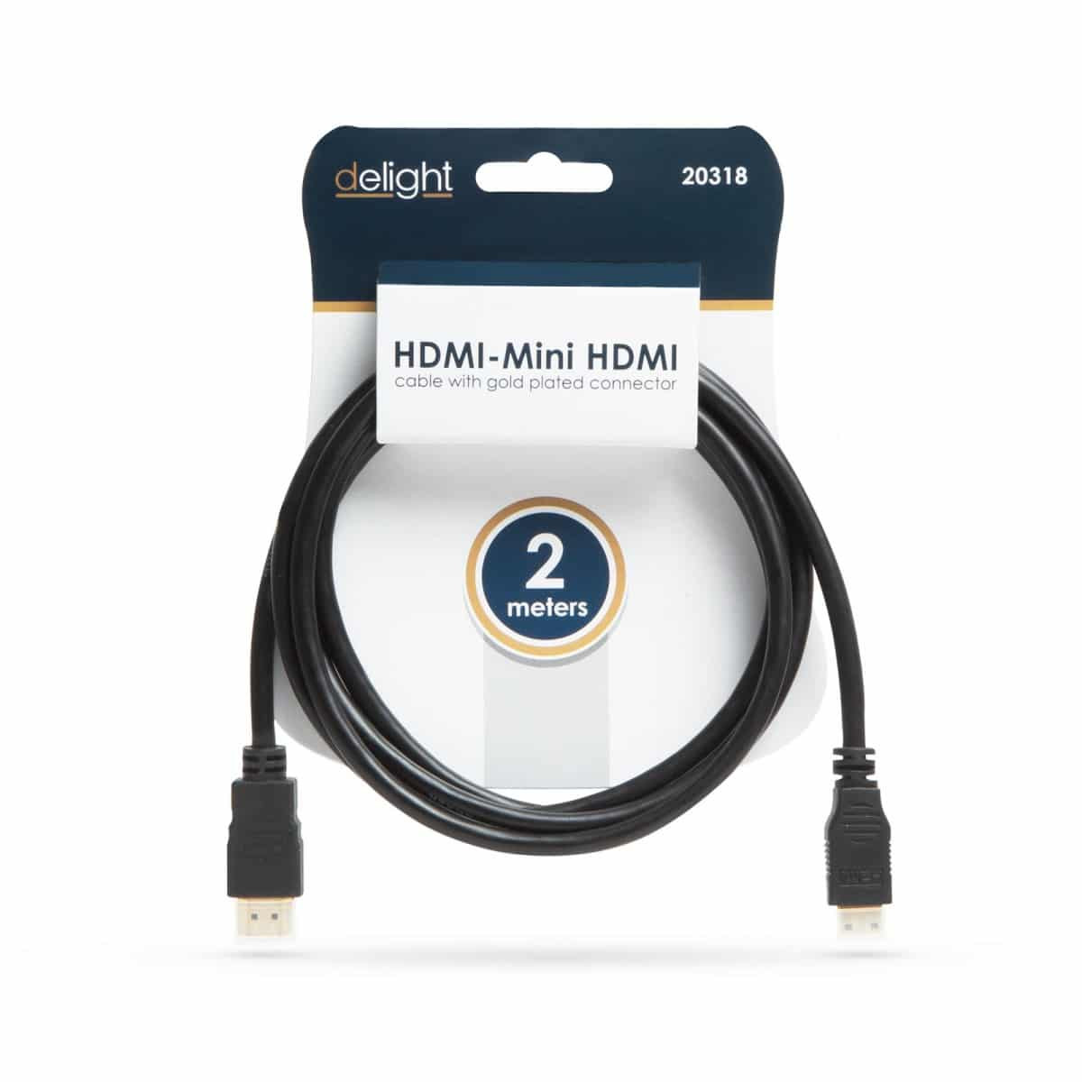 Mini HDMI - HDMI kabel pozlačen 2m