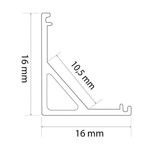 LED profil kotni 41012 16 x 16 mm 1m mat – slika 3
