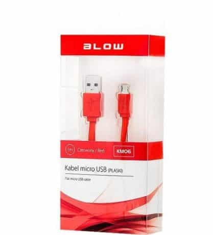 Micro USB kabel ploski BLOW rdeči