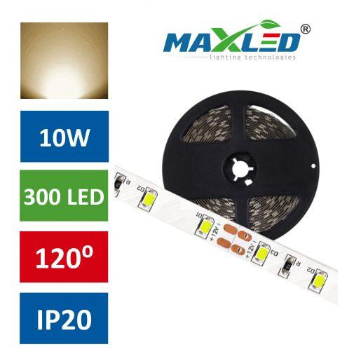 LED trak Premium 5986 10W/m 12V 300 LED IP20 toplo bela 3000K 5m