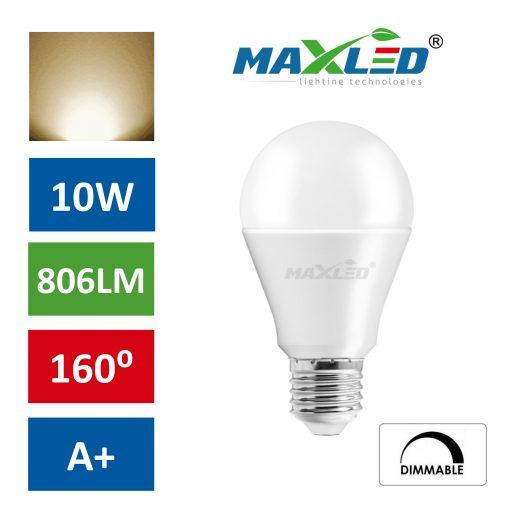 LED žarnica - sijalka E27 10W (60W) 806lm ZATEMNILNA toplo bela 3000K
