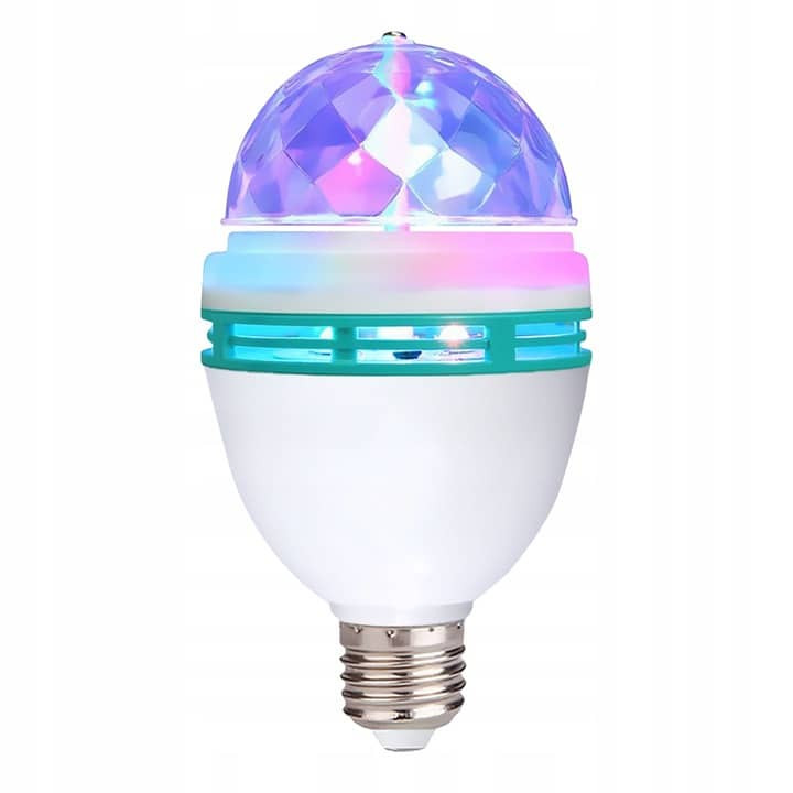 RGB disko E27 LED sijalka 3x1W